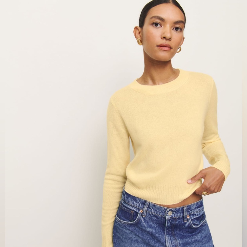Reformation Butter Yellow Cashmere Sweater